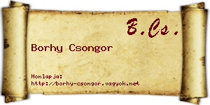 Borhy Csongor névjegykártya